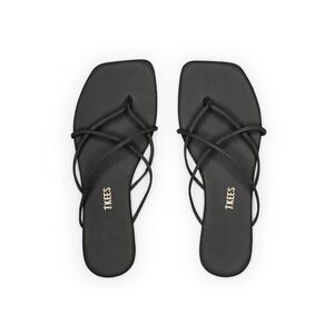 TKEES Black Strappy Sandal- Square Toe Elle
